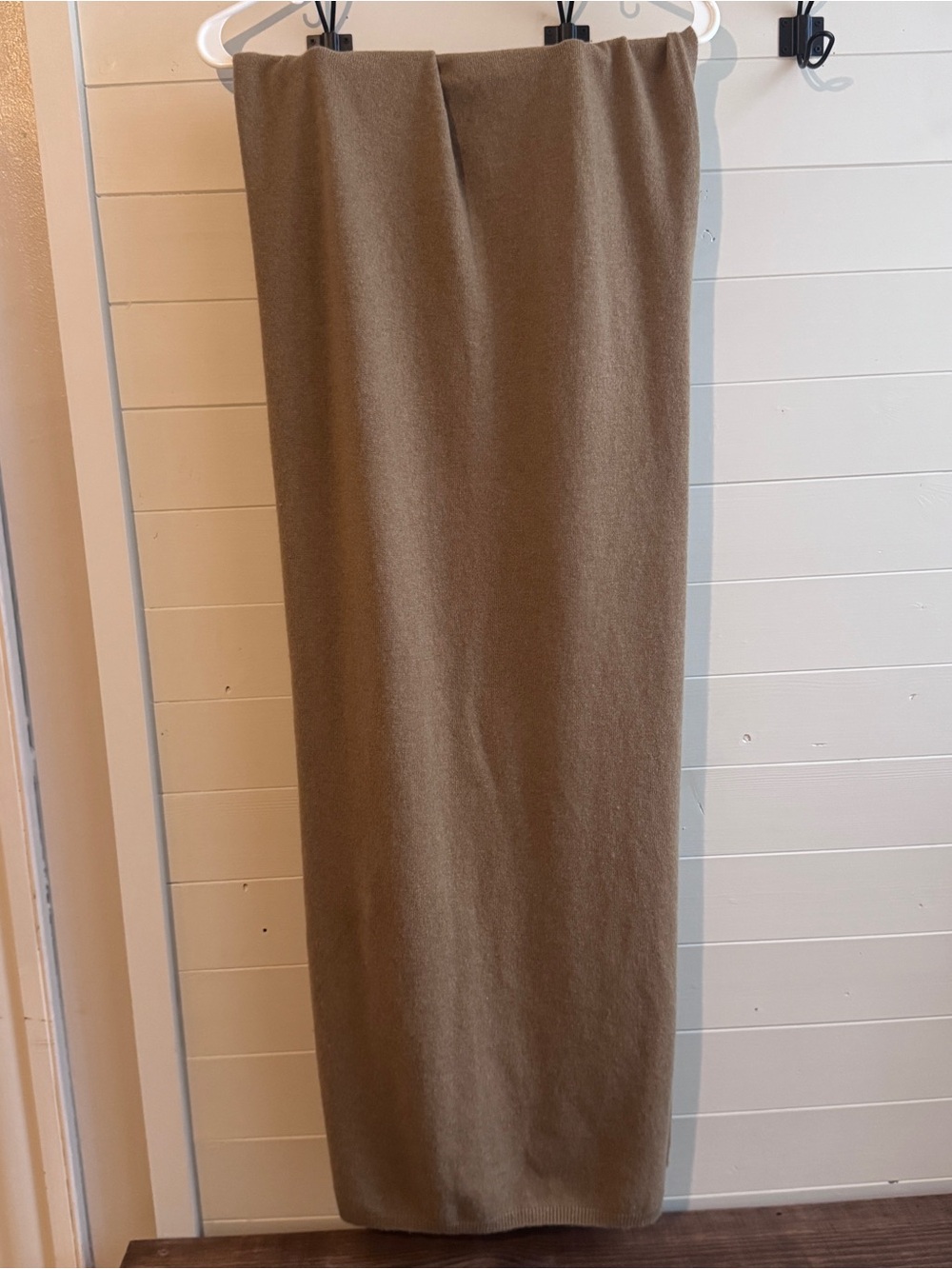Worth New York 100% Cashmere Knit Maxi Skirt Brown Women’s Long 40”